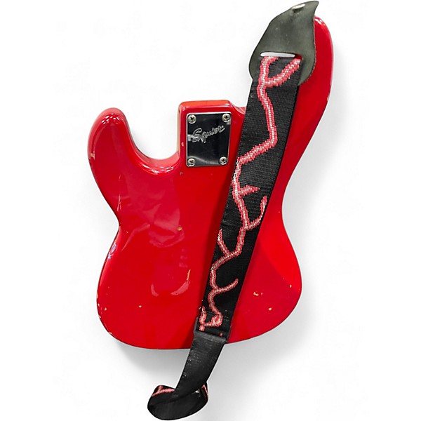 Used Squier P bass Red Electric Bass Guitar Red | Guitar Center