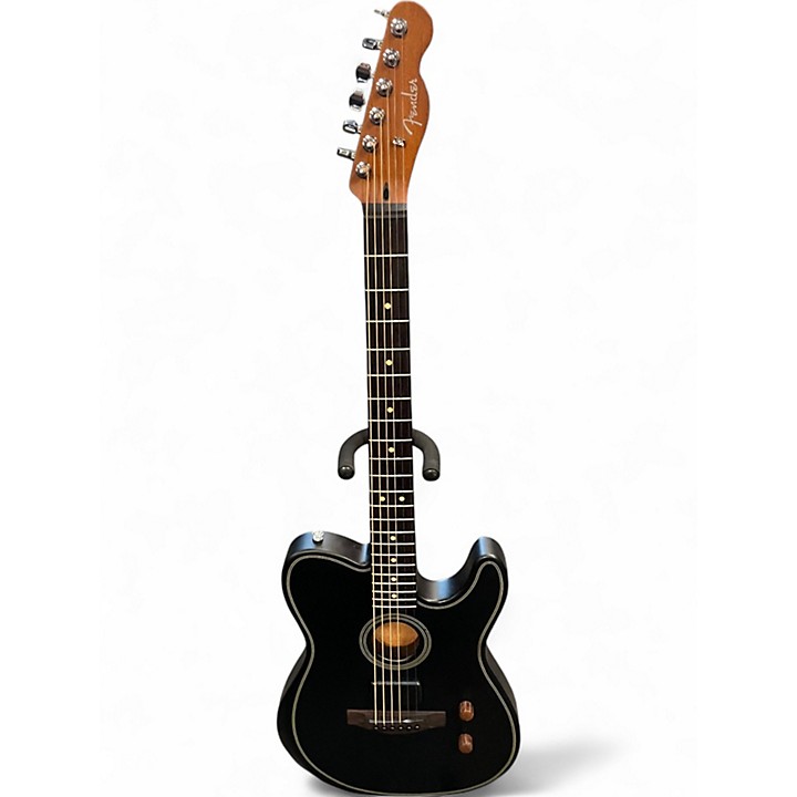 ギター Fender Acoustasonic Standard Black Fender American Acoustasonic Telecaster Ebony Fingerboard
