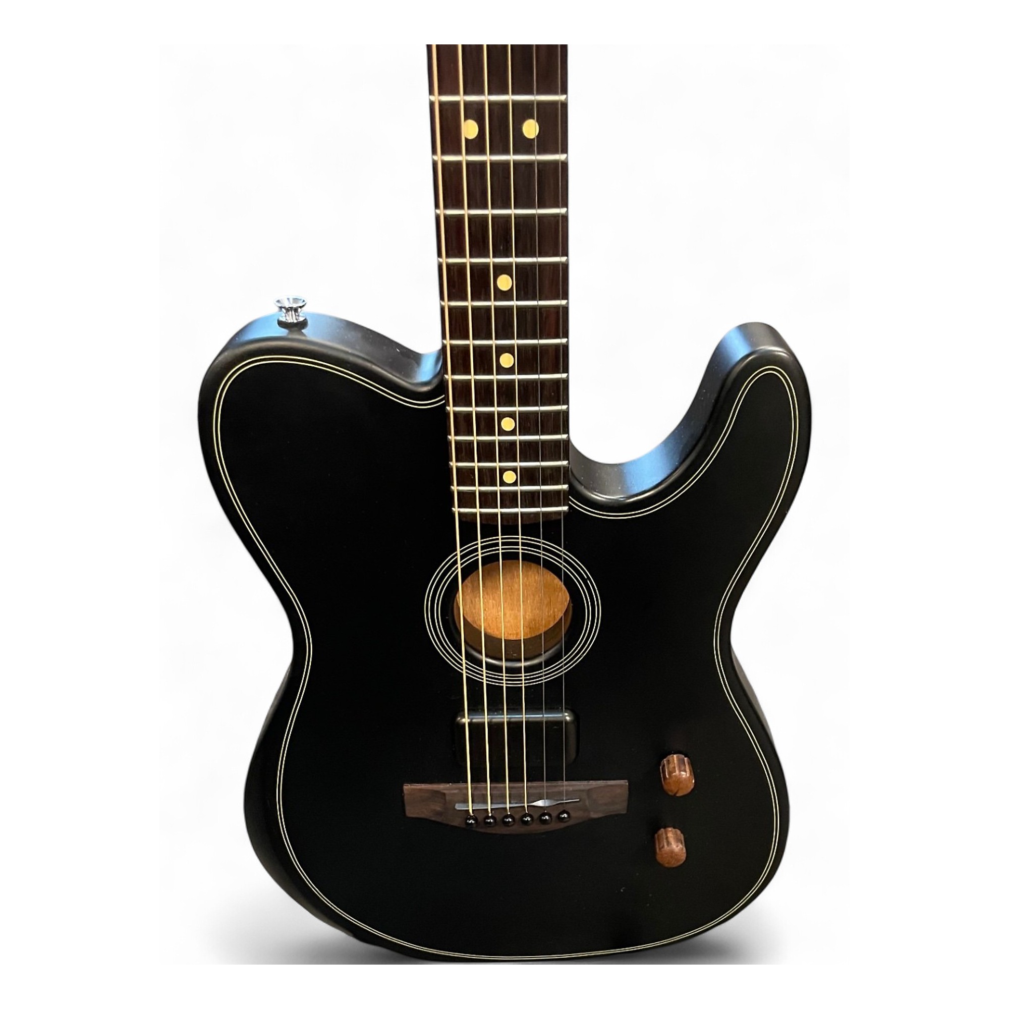 ギター Fender Acoustasonic Standard Black Fender American Acoustasonic Telecaster Ebony Fingerboard