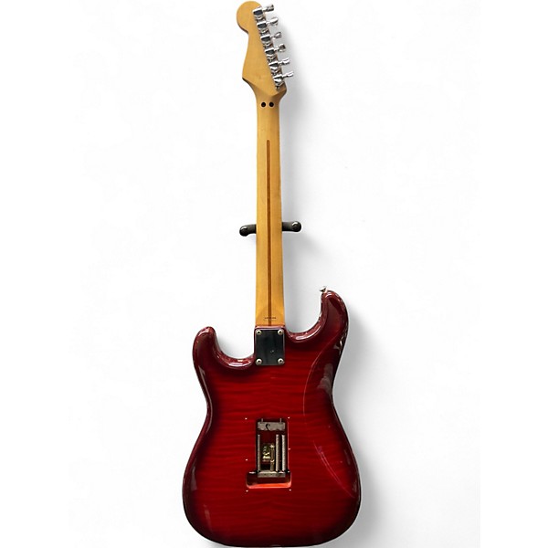 Used Fender MIJ Stratocaster Floyd Rose Squier Series Trans Red Burst Solid Body Electric Guitar