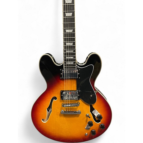 Used Donner DJP1000 3 Color Sunburst Hollow Body Electric Guitar