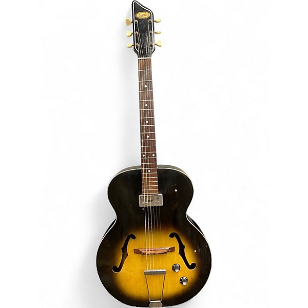 Vintage 1960 Supro H950 Ranchero Sunburst Hollow Body Electric Guitar