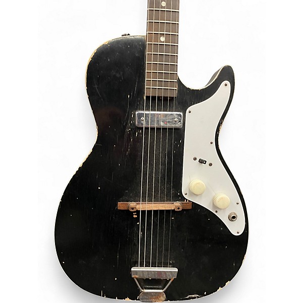 Vintage 1960s Alden (harmony) H45 Black Solid Body Electric Guitar