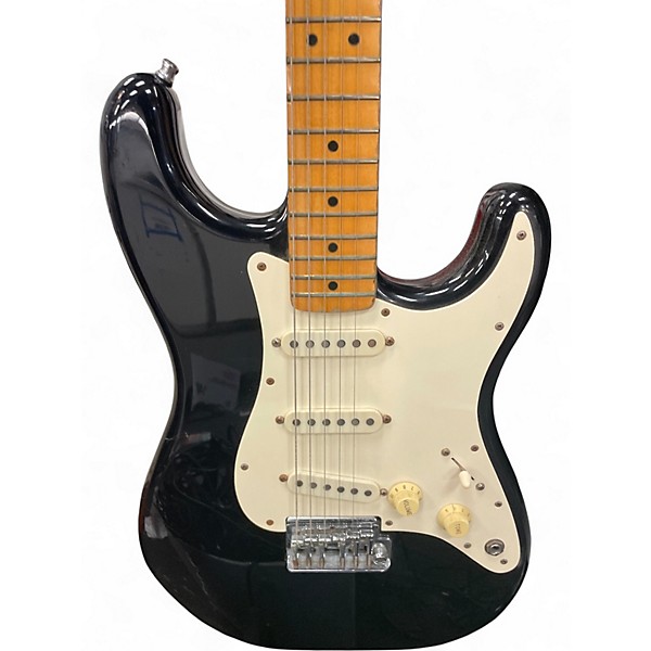 Used 1980s Fender Standard Stratocaster Black Solid Body Electric Guitar