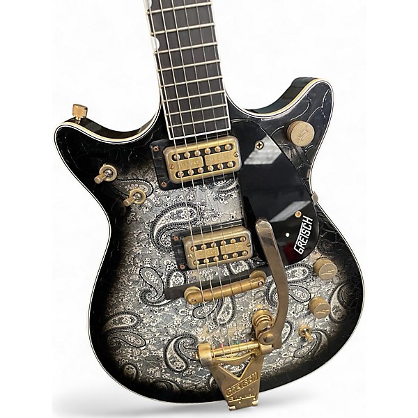 Used 2018 Gretsch Guitars G6128-CS SILVER PAISLEY Solid Body Electric Guitar