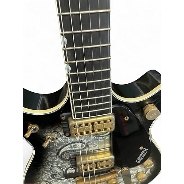 Used 2018 Gretsch Guitars G6128-CS SILVER PAISLEY Solid Body Electric Guitar