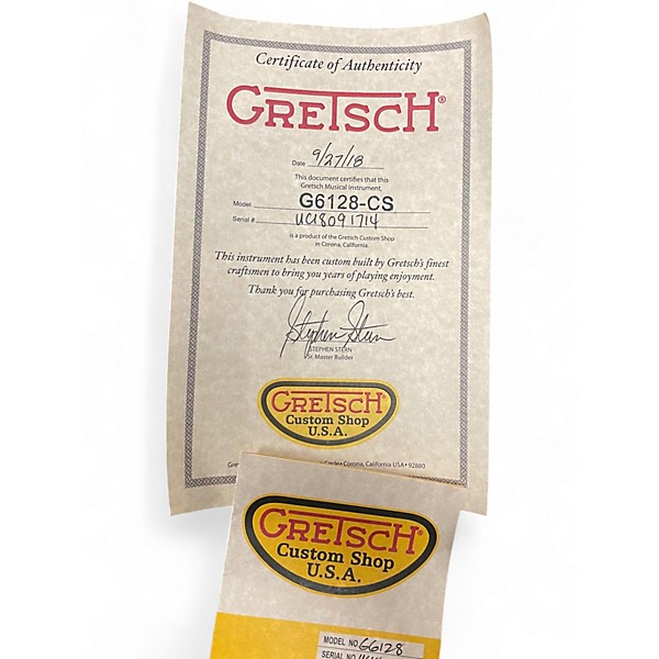 Used 2018 Gretsch Guitars G6128-CS SILVER PAISLEY Solid Body Electric Guitar