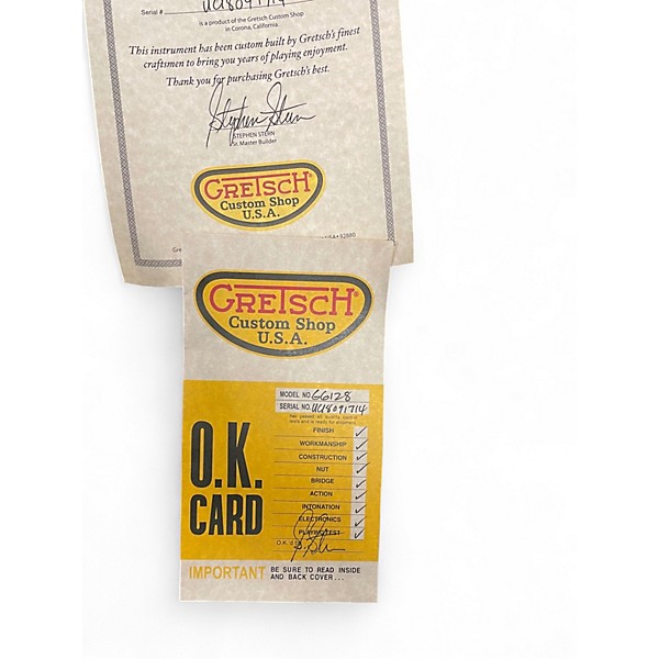 Used 2018 Gretsch Guitars G6128-CS SILVER PAISLEY Solid Body Electric Guitar