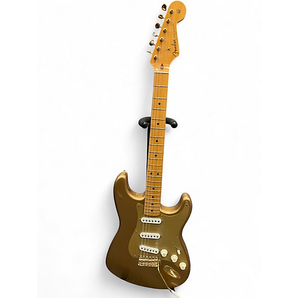 Vintage 1989 Fender 57 STRATOCASTER HLE Eldorado Gold Solid Body Electric Guitar