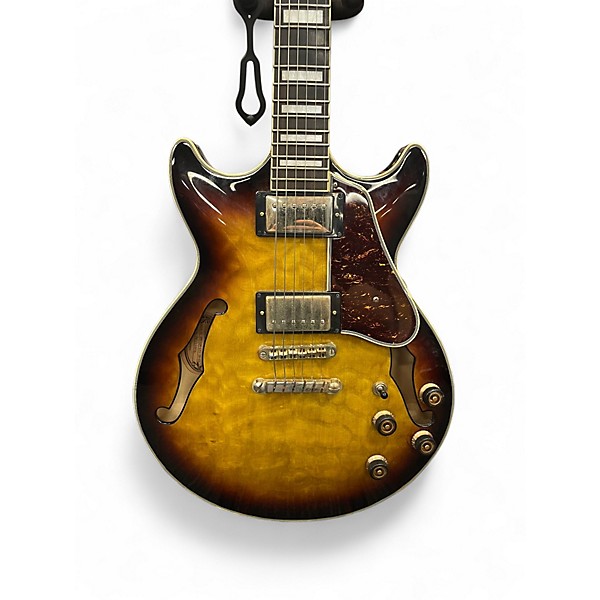 Used Ibanez AM93QM-AYS ANTIQUE YELLOW Hollow Body Electric Guitar