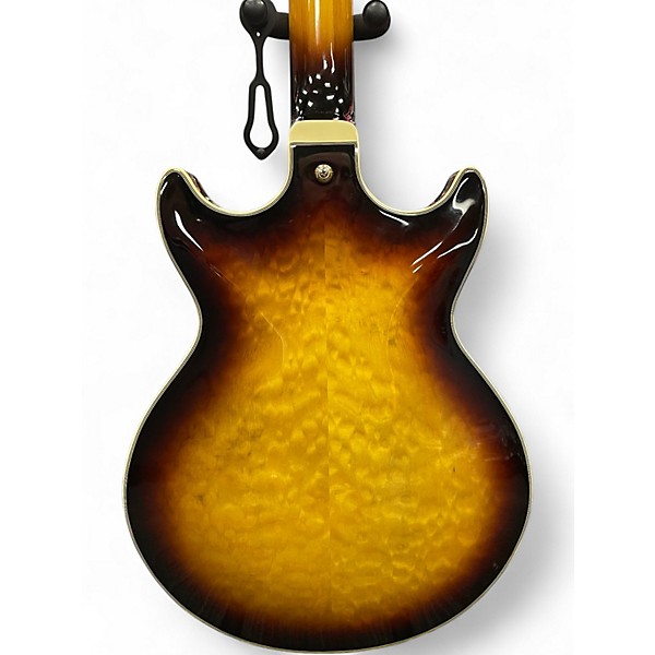 Used Ibanez AM93QM-AYS ANTIQUE YELLOW Hollow Body Electric Guitar