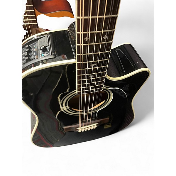 Used Takamine ef381c Black 12 String Acoustic Electric Guitar