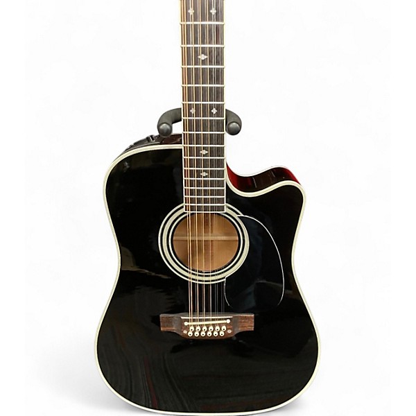 Used Takamine ef381c Black 12 String Acoustic Electric Guitar
