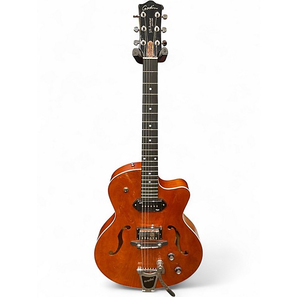 Used Godin 5TH Avenue Uptown Custom Havana Brown Hollow Body Electric Guitar
