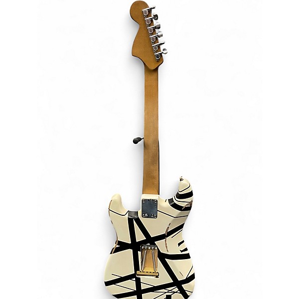 Used EVH Striped Series Black and White Solid Body Electric Guitar