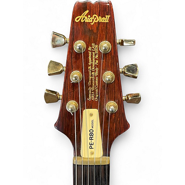 Used Aria PE-R80 NATURAL MAHOGANY Solid Body Electric Guitar