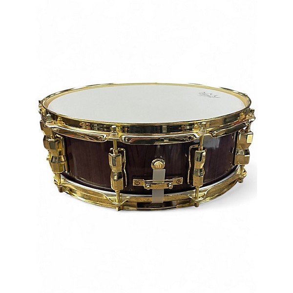 Used Seven Six Drum Company 4.5X14 Cypress Stave Shell Snare Transparent Purple Drum