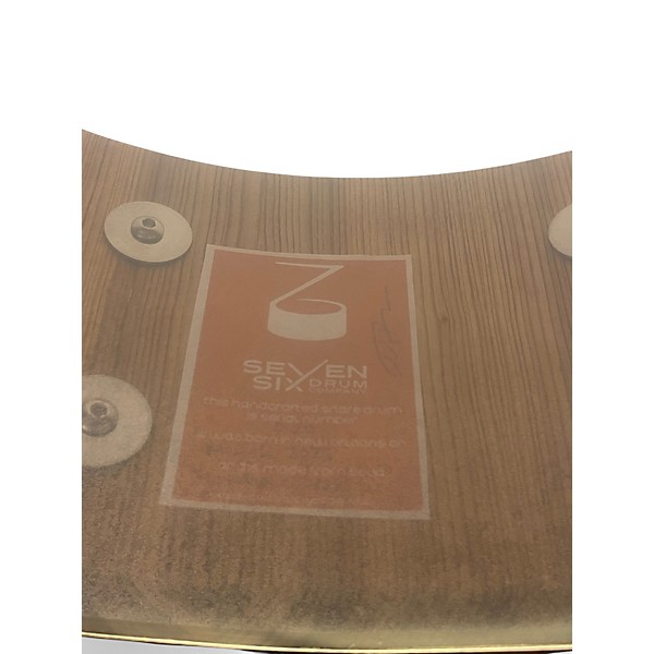 Used Seven Six Drum Company 4.5X14 Cypress Stave Shell Snare Transparent Purple Drum