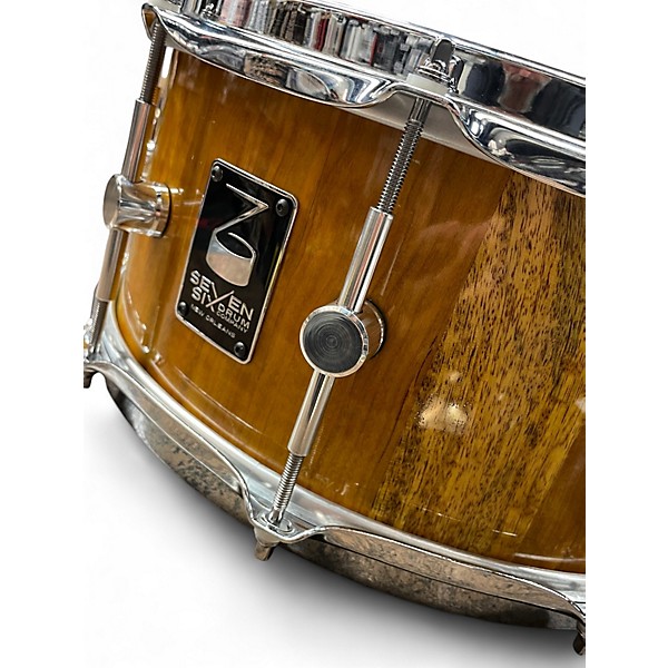 Used Seven Six Drum Company 6.5X14 Mango and Cherry Stave Shell  Cherry and Mango Drum