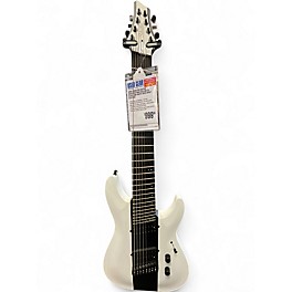 Used Schecter Guitar Research ROB SCALLON C8 Black and White Solid Body Electric Guitar