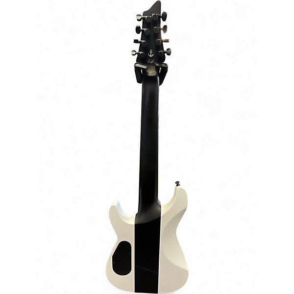 Used Schecter Guitar Research ROB SCALLON C8 Black and White Solid Body Electric Guitar