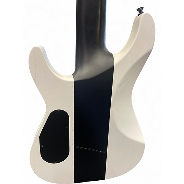 Used Schecter Guitar Research ROB SCALLON C8 Black and White Solid Body Electric Guitar