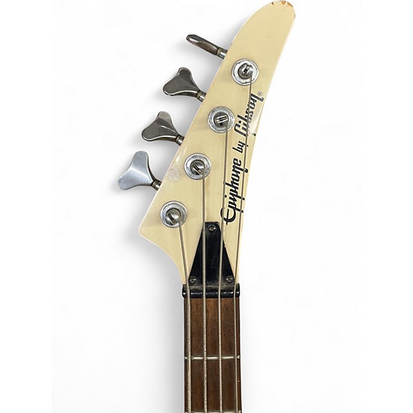 Used Epiphone By Gibson ROCK BASS Vintage Yellow Electric Bass Guitar