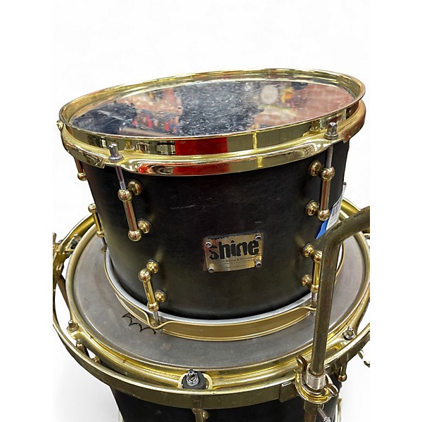 Used Shine Custom Drums & Percussion 3 Piece 3 PIECE MAPLE Black Drum Kit