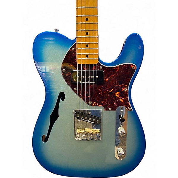 Used Squier THINLINE TELECASTER Blue Burst Hollow Body Electric Guitar