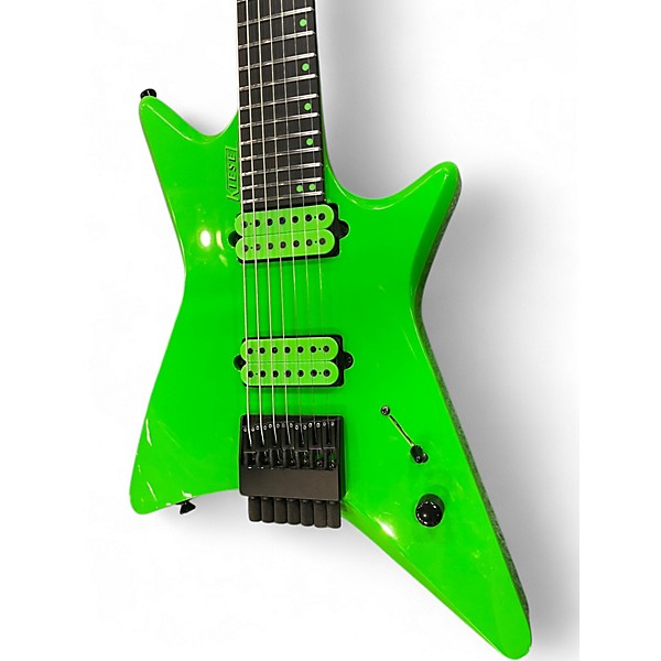 Used Kiesel Type-X 7 Neon Green Solid Body Electric Guitar