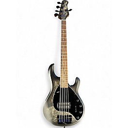 Used Sterling by Music Man Ray35 5 String Burl top TRANSPARENT SATIN BLACK Electric Bass Guitar
