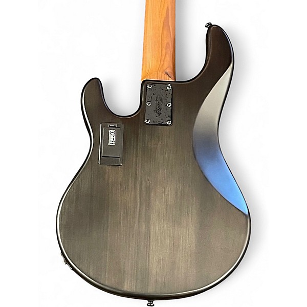 Used Sterling by Music Man Ray35 5 String Burl top TRANSPARENT SATIN BLACK Electric Bass Guitar