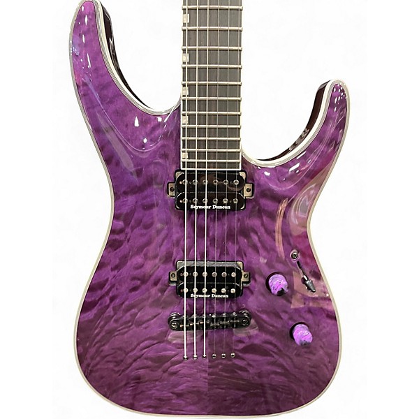 Used ESP MH1000NT Deluxe Trans Purple Solid Body Electric Guitar