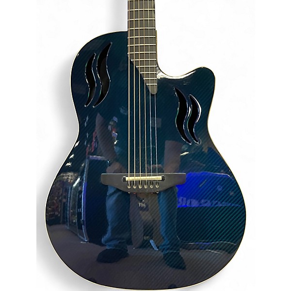 Used Adamas ovation q597 navy blue Acoustic Electric Guitar