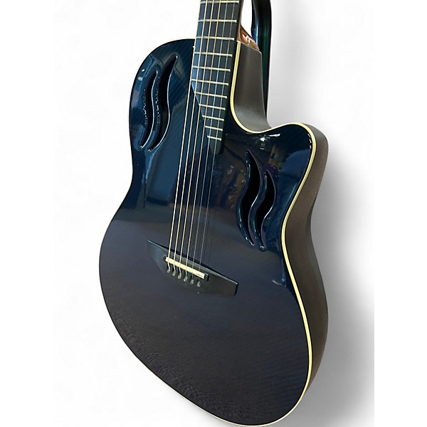 Used Adamas ovation q597 navy blue Acoustic Electric Guitar