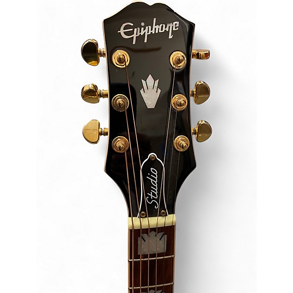 Used Epiphone J200 EC Studio * Black and Silver Acoustic Electric Guitar