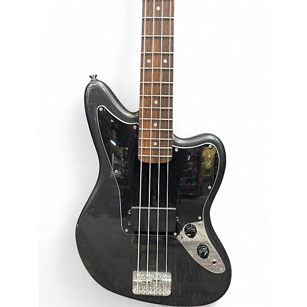 Used Squier JAGUAR BASS Black Electric Bass Guitar