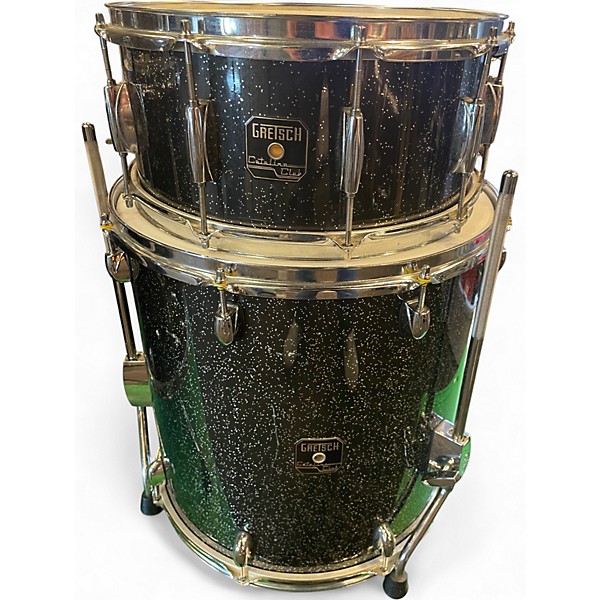 Used Gretsch Drums 6 Piece Catalina Club "Big Rocker" Painted/Lacquered Kit Galaxy Black Sparkle Drum Kit