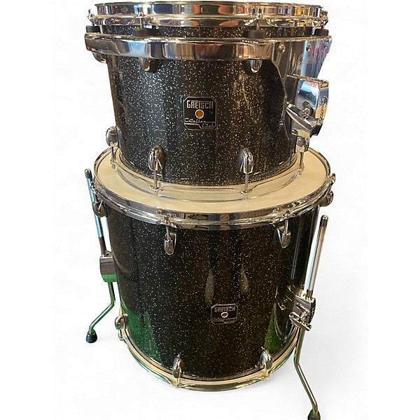 Used Gretsch Drums 6 Piece Catalina Club "Big Rocker" Painted/Lacquered Kit Galaxy Black Sparkle Drum Kit