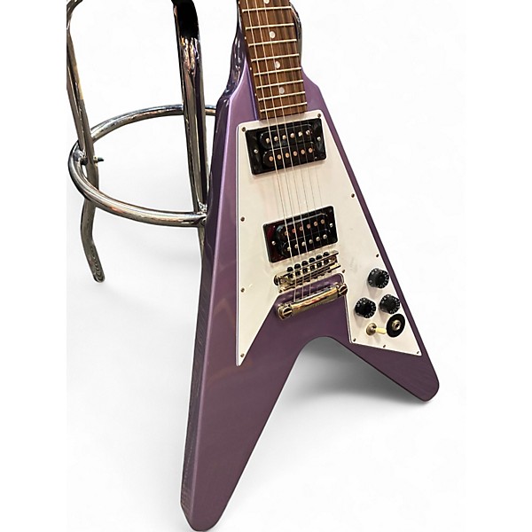 Used Epiphone Kirk Hammett Flying V Purple Solid Body Electric Guitar