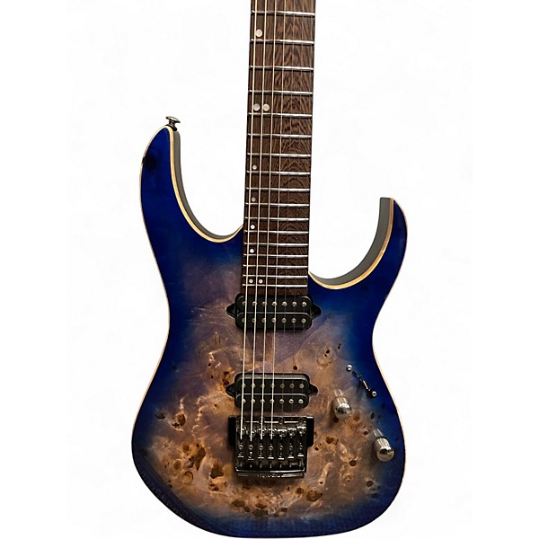 Used Ibanez RG1027 Cerulean Blue Solid Body Electric Guitar