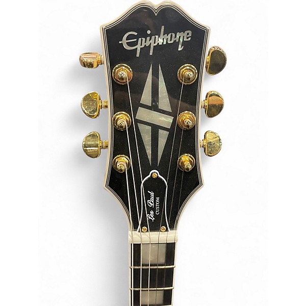 Used Epiphone Les Paul Custom Alpine White Solid Body Electric Guitar