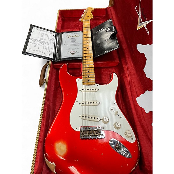 Used Fender 1958 Relic Stratocaster Candy Apple Red Solid Body Electric Guitar