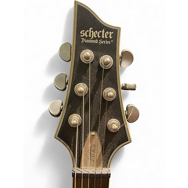 Used Schecter Guitar Research Damien Platinum Black Solid Body Electric Guitar