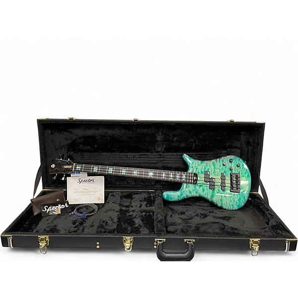 Used Spector NS2 USA AQUA GREEN Electric Bass Guitar