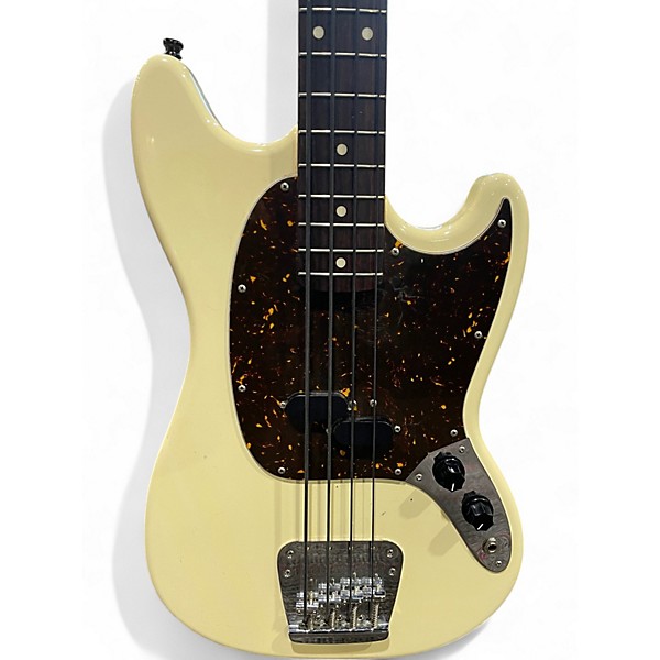 Used 2012 Fender Mustang Bass Vintage White Electric Bass Guitar