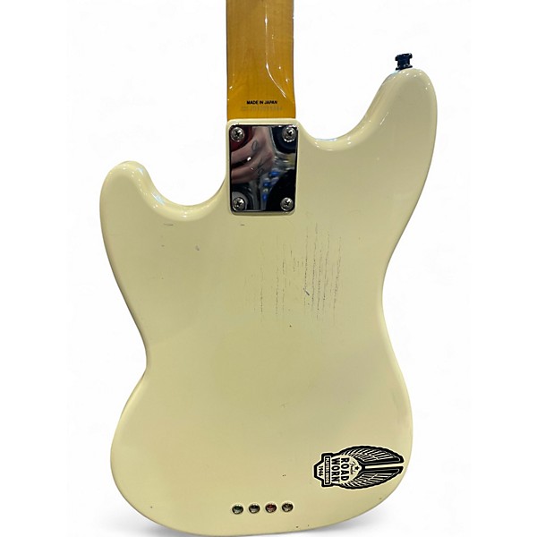 Used 2012 Fender Mustang Bass Vintage White Electric Bass Guitar