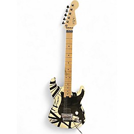 Used EVH Striped Series Black and White Solid Body Electric Guitar