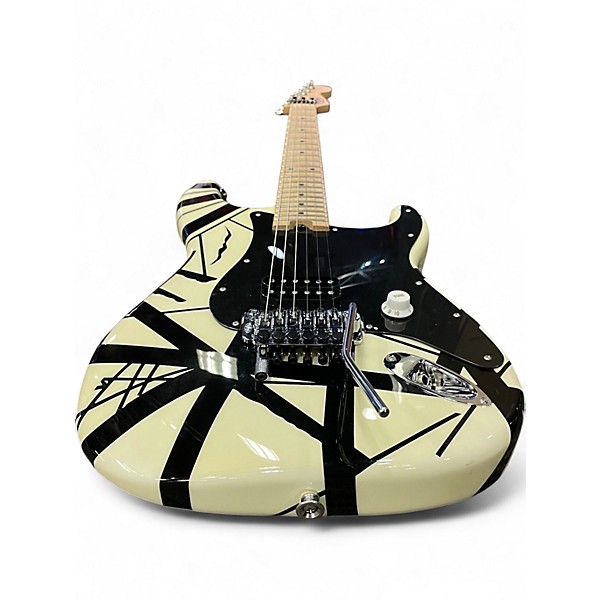 Used EVH Striped Series Black and White Solid Body Electric Guitar