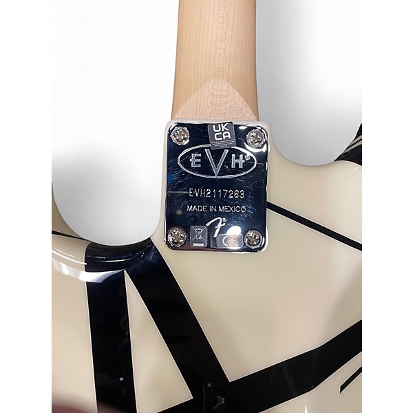 Used EVH Striped Series Black and White Solid Body Electric Guitar